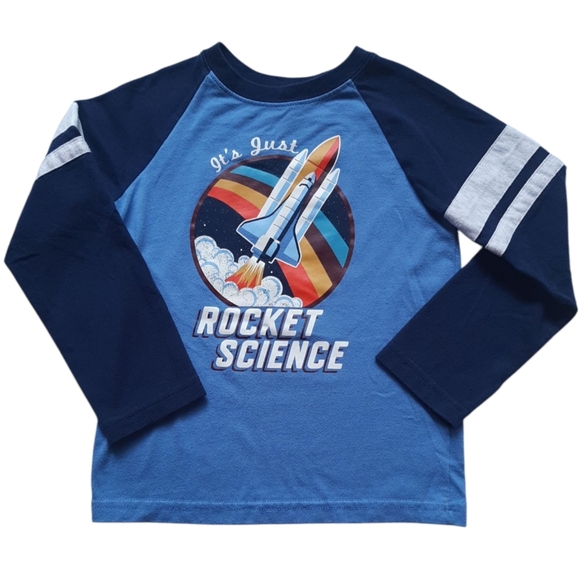 Boys Sz 5T/XS Long/Short Sleeve Blue Black Space Theme Graphic T-Shirt Bundle - Picture 2 of 14